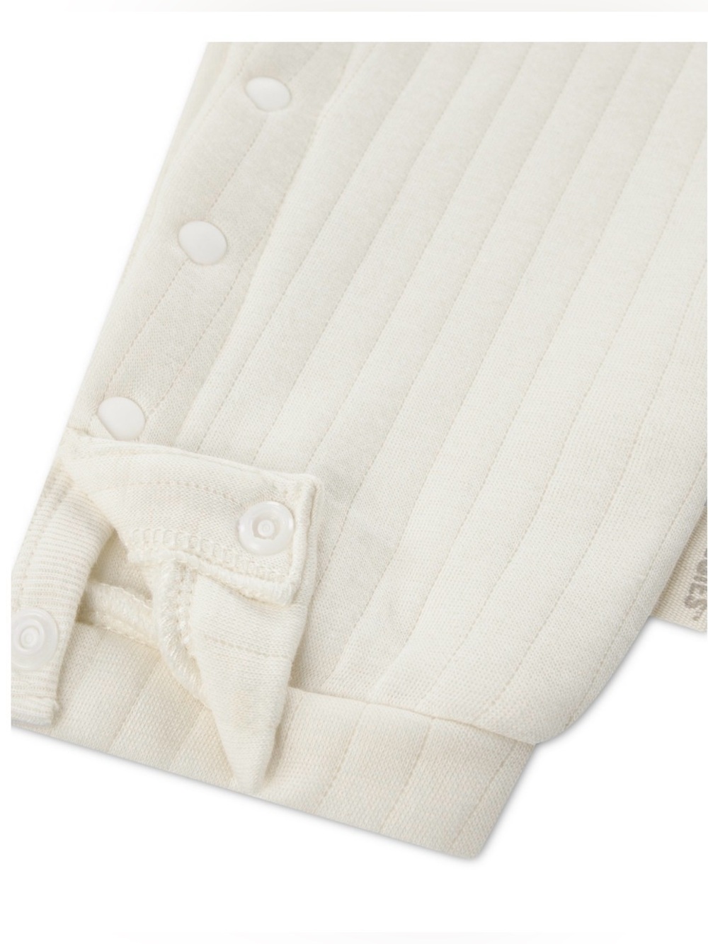 Huggies Cozy Cream Ribbed One-Piece with Bear Appliqué and Beanie 6M NWT🍼 - Picture 4 of 6